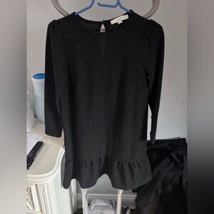 Loft black babydoll style mini dress XSP